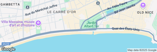 Google Maps Nice Center, Hotel Le Méridien 3 Avenue Gustave V, Nice, 06000, France